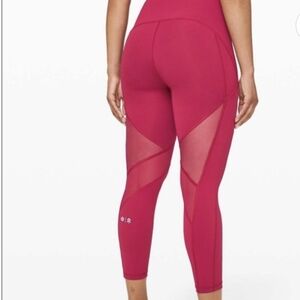 Lululemon Barry’s Bootcamp Pink Stronger as One Mesh Leggings 8